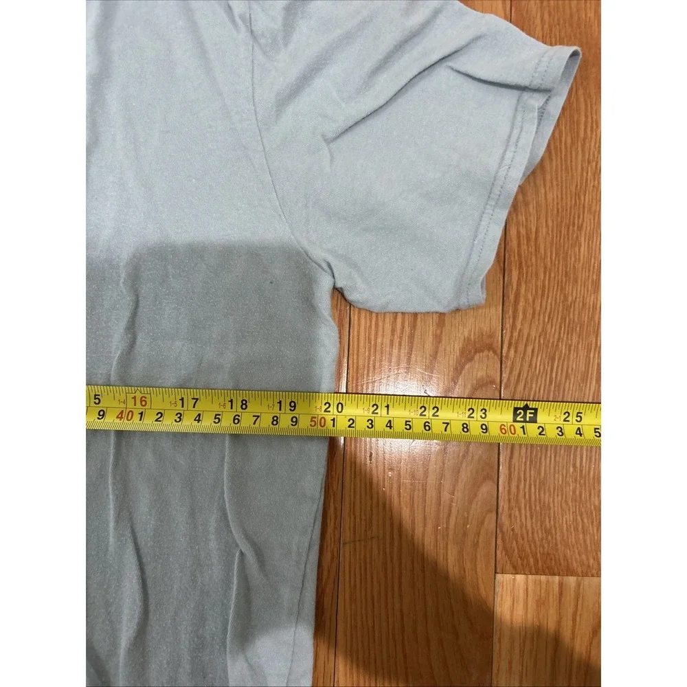 ASOS Basics Men's T-Shirt Medium Light Blue Scallop Hem Crew Neck Casual Tee